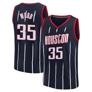 Men's Christian Wood Houston Rockets Fanatics Branded Replica Navy 2021/22 Fast Break City Edition Jersey