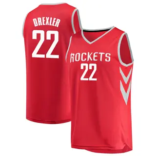 Men's Clyde Drexler Houston Rockets Fanatics Branded Red Fast Break Jersey - Icon Edition