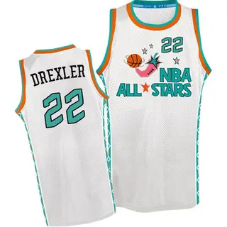Men's Clyde Drexler Houston Rockets Mitchell and Ness Authentic White 1996 All Star Throwback Jersey