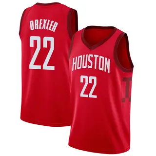Men's Clyde Drexler Houston Rockets Nike Swingman Red 2018/19 Jersey - Earned Edition
