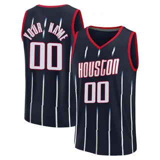 Men's Custom Houston Rockets Fanatics Branded Fast Break Navy 2021/22 Replica City Edition Jersey