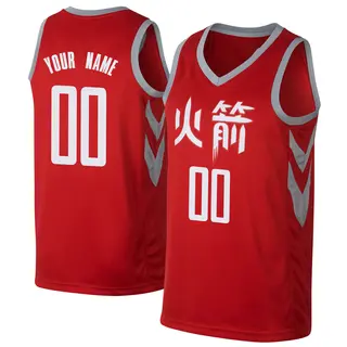 Men's Custom Houston Rockets Nike Swingman Red Jersey - City Edition