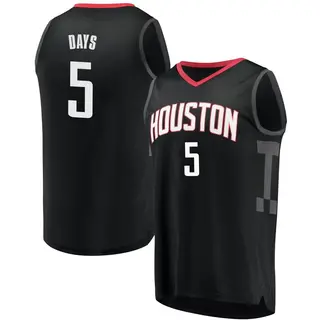 Men's Darius Days Houston Rockets Fanatics Branded Fast Break Black Jersey - Statement Edition