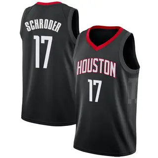 Men's Dennis Schroder Houston Rockets Nike Swingman Black Jersey - Statement Edition