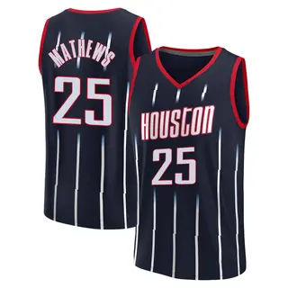 Men's Garrison Mathews Houston Rockets Fanatics Branded Replica Navy 2021/22 Fast Break City Edition Jersey