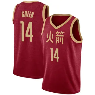 Men's Gerald Green Houston Rockets Nike Swingman Green Red 2018/19 Jersey - City Edition