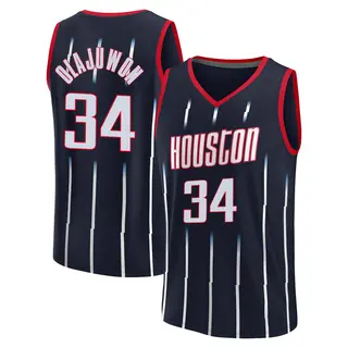 Men's Hakeem Olajuwon Houston Rockets Fanatics Branded Replica Navy 2021/22 Fast Break City Edition Jersey