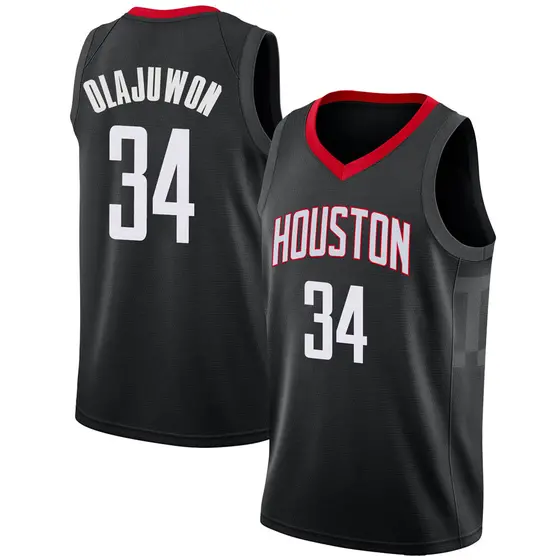 Men 34 Hakeem Olajuwon Jersey White Houston Rockets Swingman Jersey