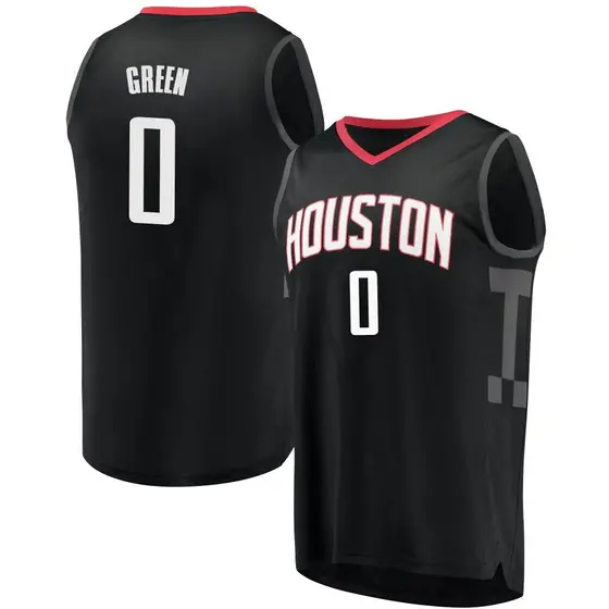 Men's Jalen Green Houston Rockets Fanatics Branded Green Black Fast Break Jersey - Statement Edition