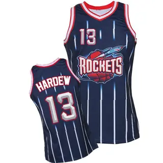 Men's James Harden Houston Rockets Mitchell and Ness Authentic Navy Blue Hardwood Classic Fashion Jersey