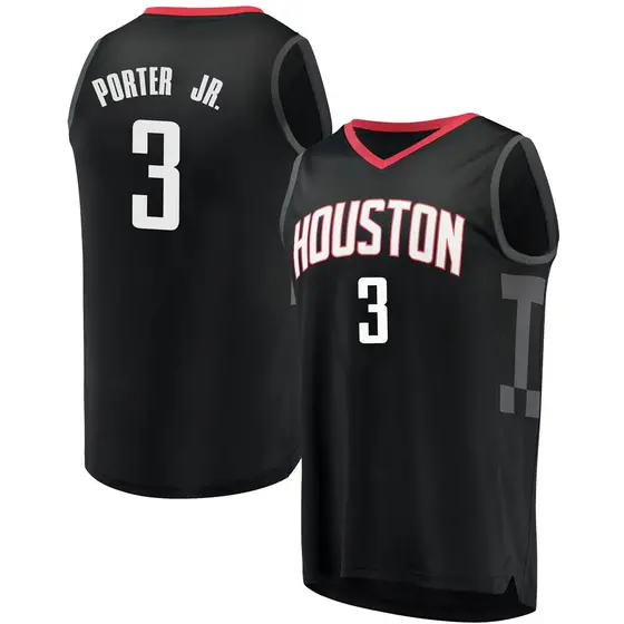 Men's Kevin Porter Jr. Houston Rockets Fanatics Branded Black Fast Break Jersey - Statement Edition