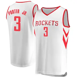 Men's Kevin Porter Jr. Houston Rockets Fanatics Branded White Fast Break Jersey - Association Edition