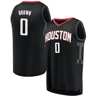 Men's Sterling Brown Houston Rockets Fanatics Branded Fast Break Black Jersey - Statement Edition