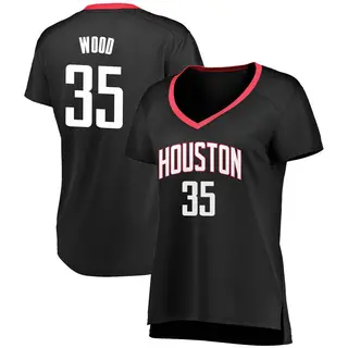 Women's Christian Wood Houston Rockets Fanatics Branded Black Fast Break Jersey - Statement Edition