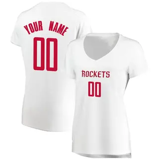 Women's Custom Houston Rockets Fanatics Branded Fast Break White Jersey - Association Edition