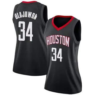 Women's Hakeem Olajuwon Houston Rockets Nike Swingman Black Jersey - Statement Edition