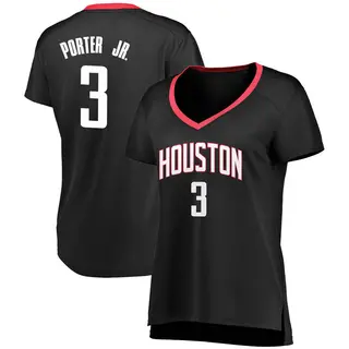 Women's Kevin Porter Jr. Houston Rockets Fanatics Branded Black Fast Break Jersey - Statement Edition
