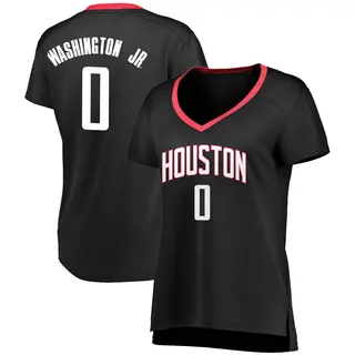 Women's TyTy Washington Jr. Houston Rockets Fanatics Branded Fast Break Black Jersey - Statement Edition