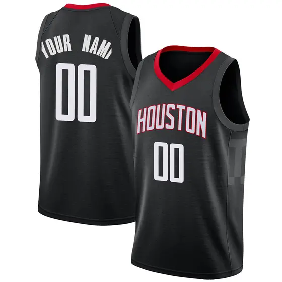 Youth Custom Houston Rockets Nike Swingman Black Jersey - Statement Edition