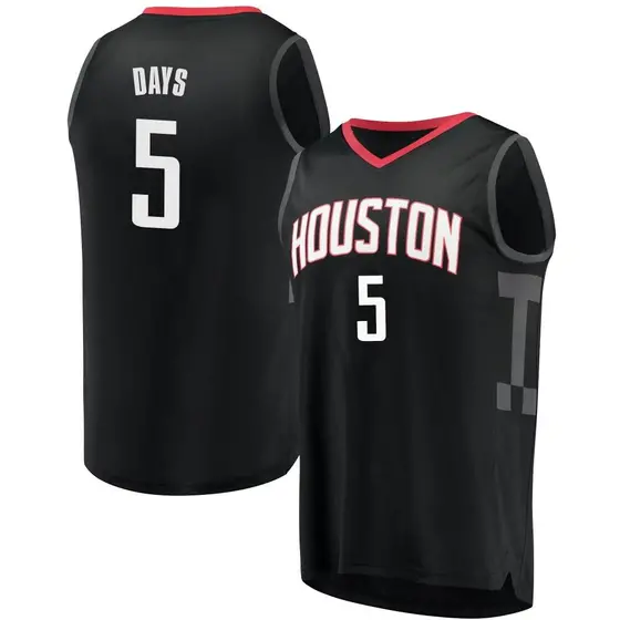 Youth Darius Days Houston Rockets Fanatics Branded Fast Break Black Jersey - Statement Edition