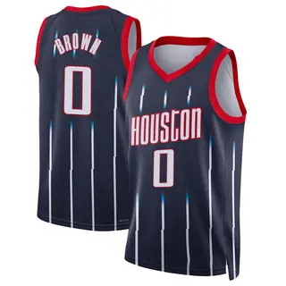 Youth Sterling Brown Houston Rockets Nike Swingman Brown Navy 2021/22 City Edition Jersey